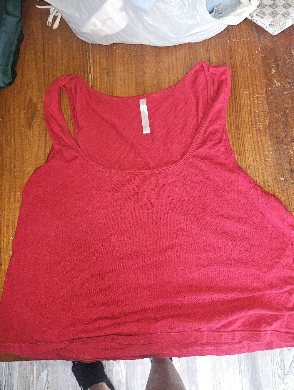 Fabletics Bright Red Scoop Neck Tank Top